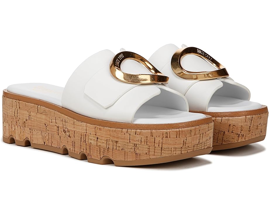 

Туфли Franco Sarto Hoda Cork Platform Slide Sandals, цвет White Leather