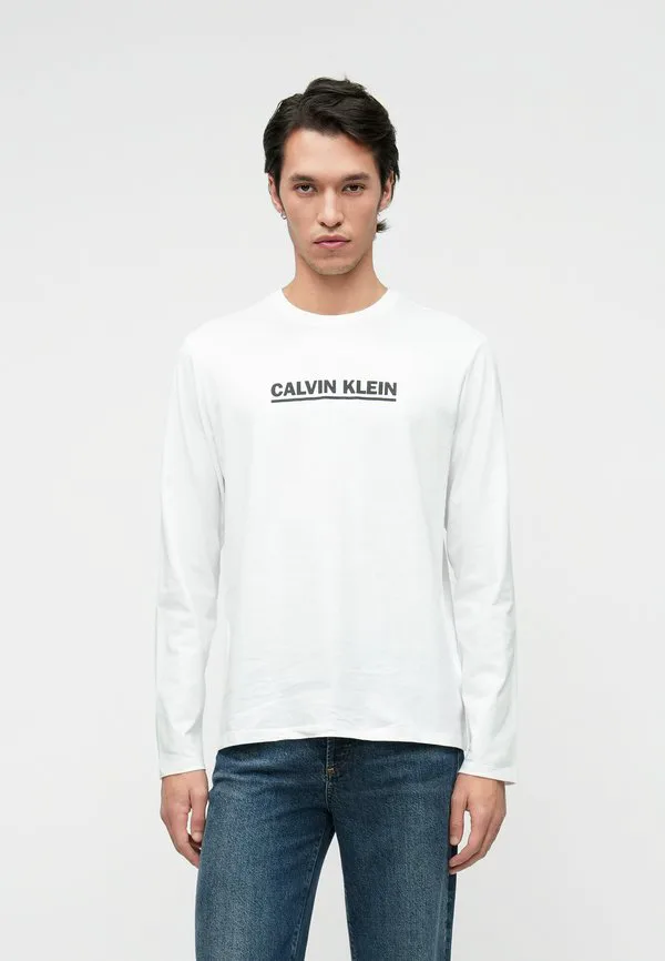Яркая футболка с длинными рукавами и графическим принтом Calvin Klein, Brilliant White