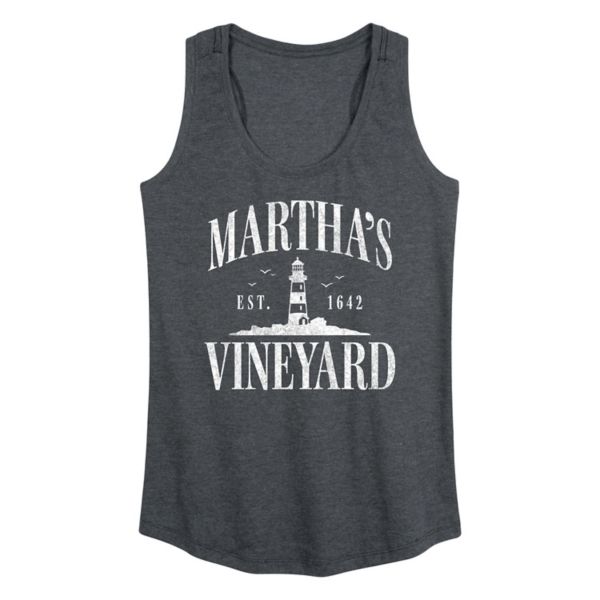 

Женская майка с принтом Martha's Vineyard est 1642 Licensed Character, серый