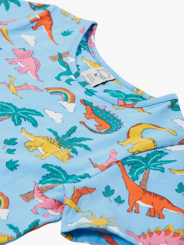 Детское платье-трапеция с динозаврами из органического хлопка Sunshine Frugi, Blue — фото 3