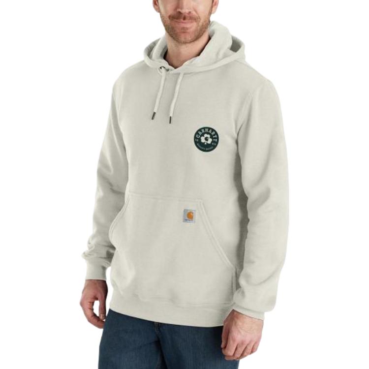 

Свободная толстовка Midweight с капюшоном и принтом Shamrock Back Unisex Carhartt, Malt