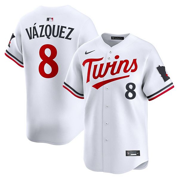 Мужская белая домашняя лимитированная футболка Minnesota Twins Кристиана Васкеса Nike — фото 2