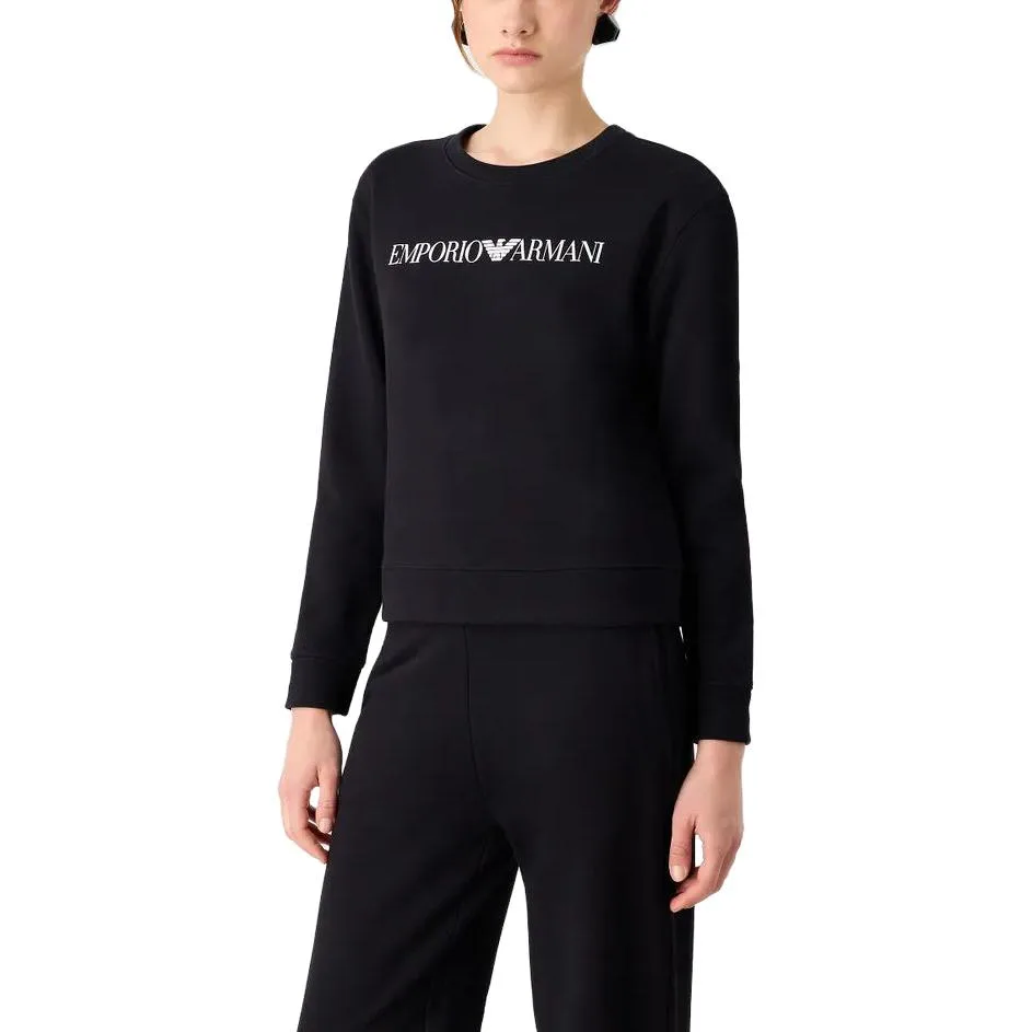 Свитшот из хлопка с логотипом EMPORIO ARMANI, черный — фото 4