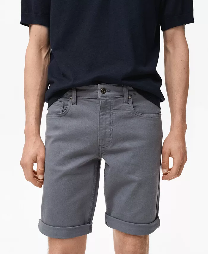 

Мужские облегающие джинсовые бермуды 11.5" Mango, синий