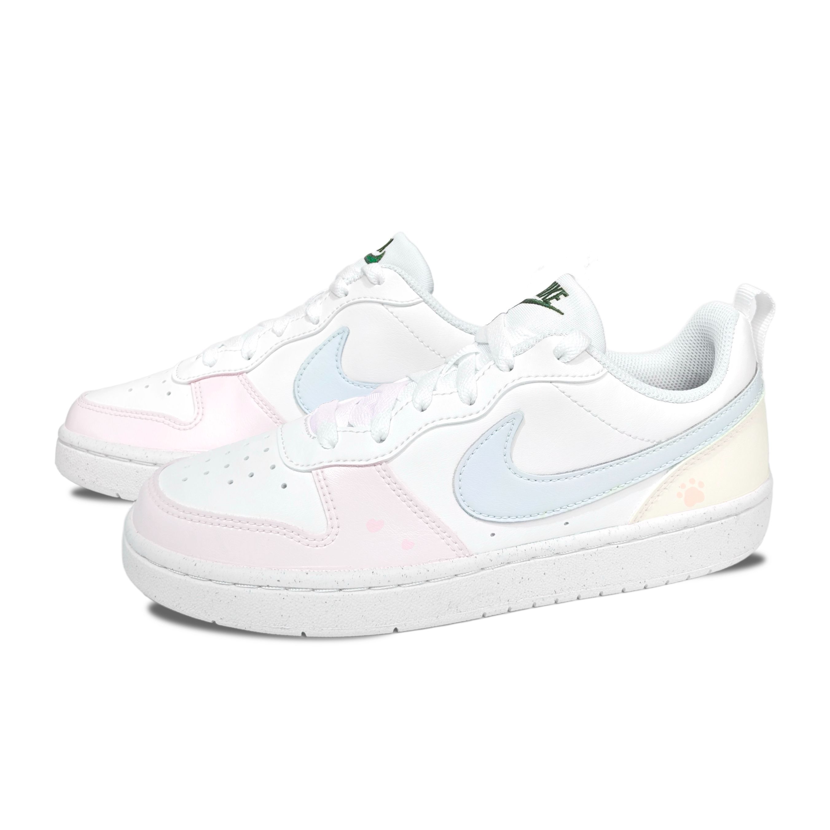 Nike Кроссовки Court Borough Sea Salt Milk Foam Abrasion Resistant Cushioning Breathable Low top Skateboard Shoes White Kids' — фото 4