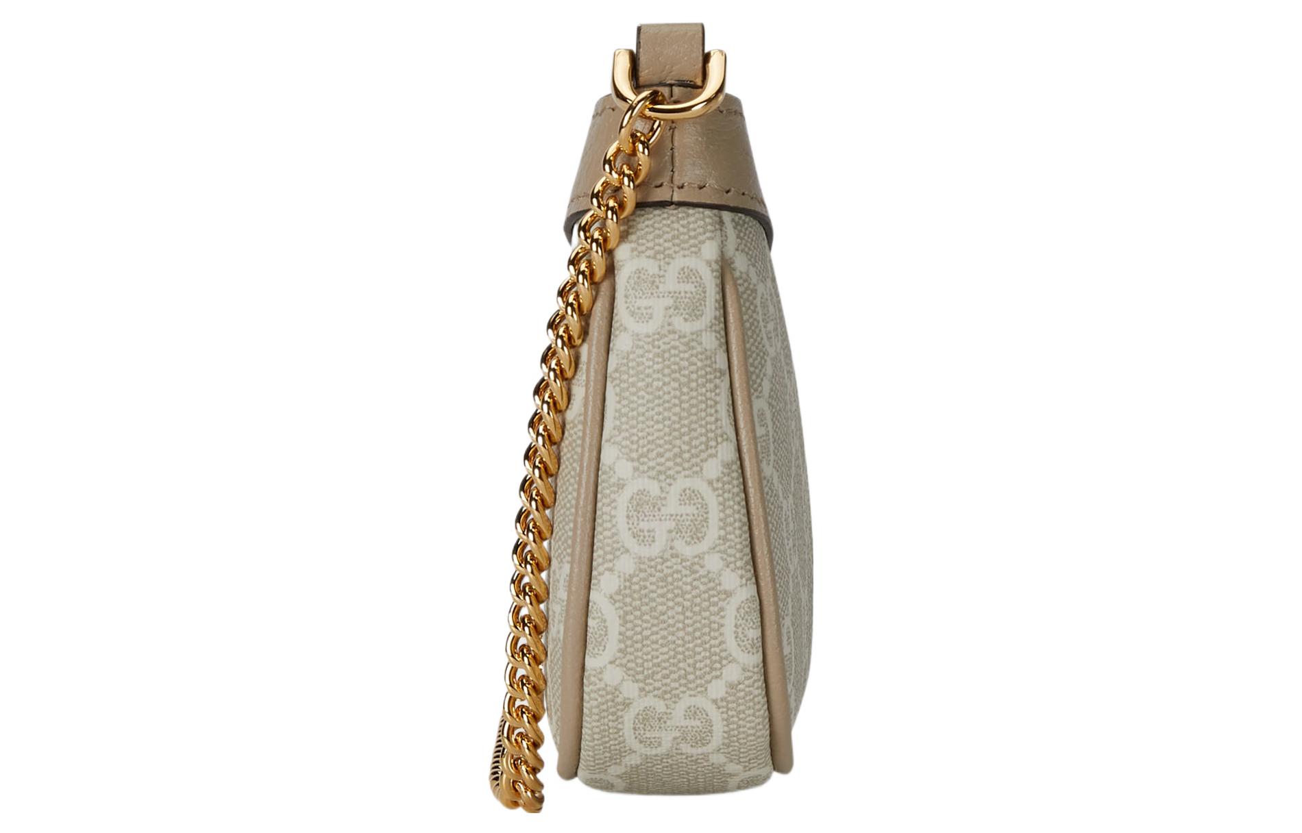 Мини-сумка через плечо GUCCI Ophidia из канваса с отделкой из кожи — фото 3