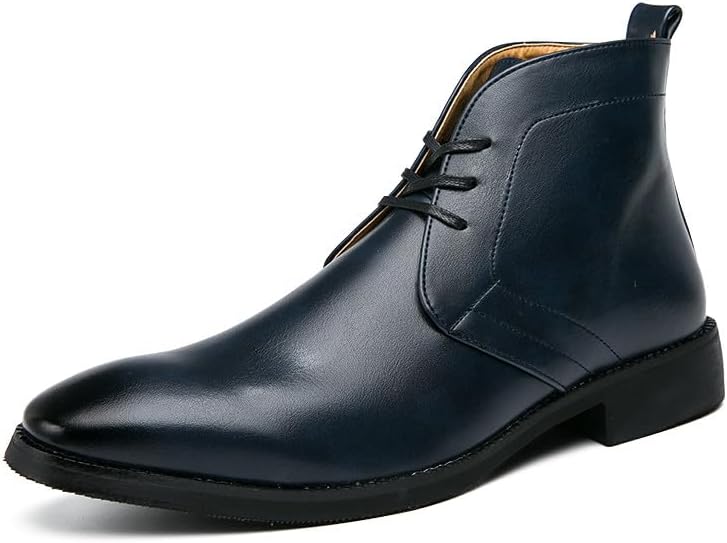 

Мужские кожаные ботинки Santimon с закрытым носком, оксфорды на шнуровке, повседневные, синий