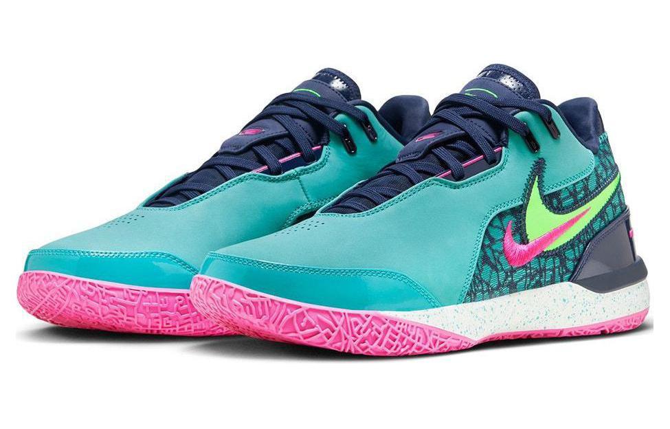 Zoom LeBron Nxxt Gen Ampd Ep South Beach Solid Outsole Nike, Зелёный Розовый — фото 3