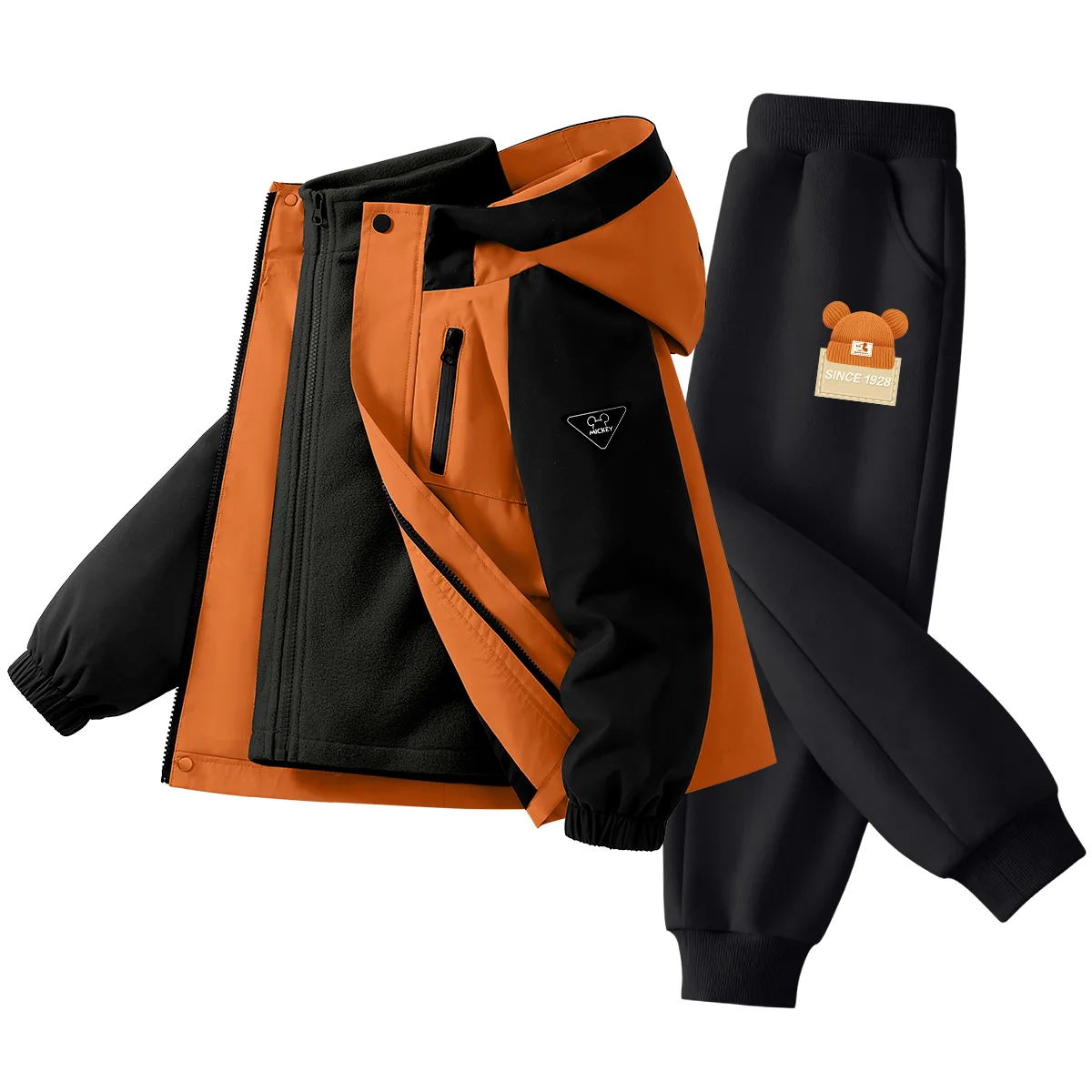 Детская повседневная худи на флисе Disney, Di H Triangle Hook-and-Loop K Maple Leaf Orange+Di Hat K Black