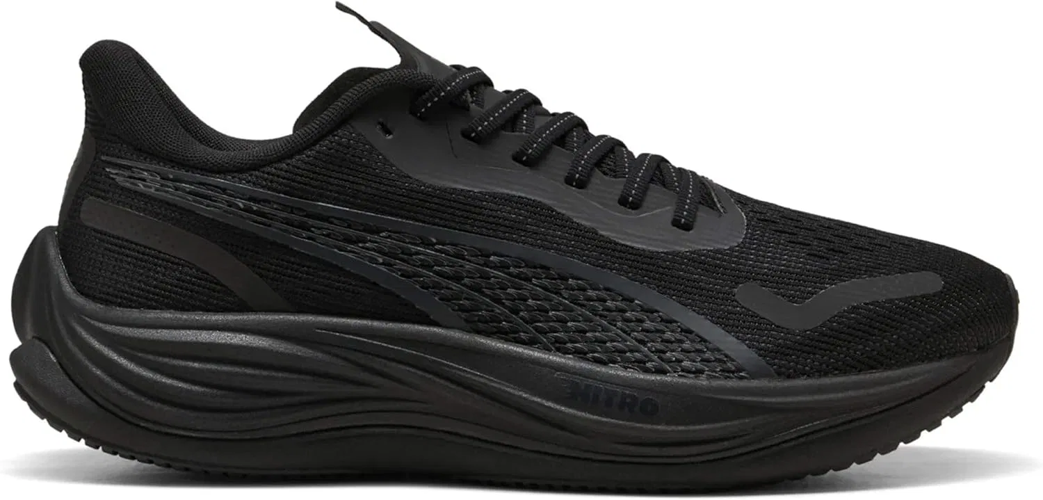 Мужские беговые кроссовки Puma Velocity Nitro 3, нейтральный цвет, Puma Black-Flat Dark Grey - Black, размер 48/48.5