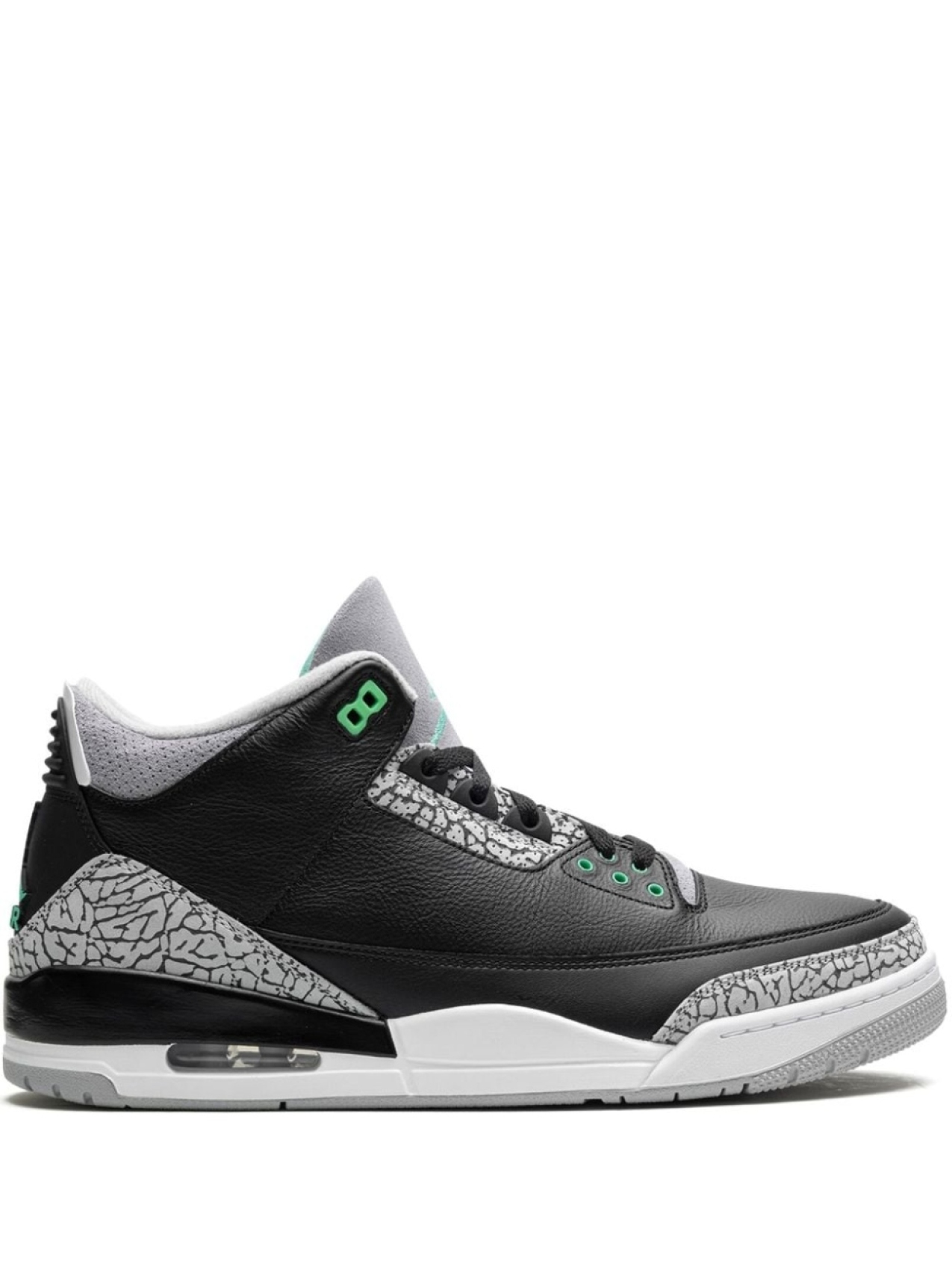 

Jordan кроссовки Air Jordan 3 Retro Green Glow, черный, Серый;черный, Jordan кроссовки Air Jordan 3 Retro Green Glow, черный