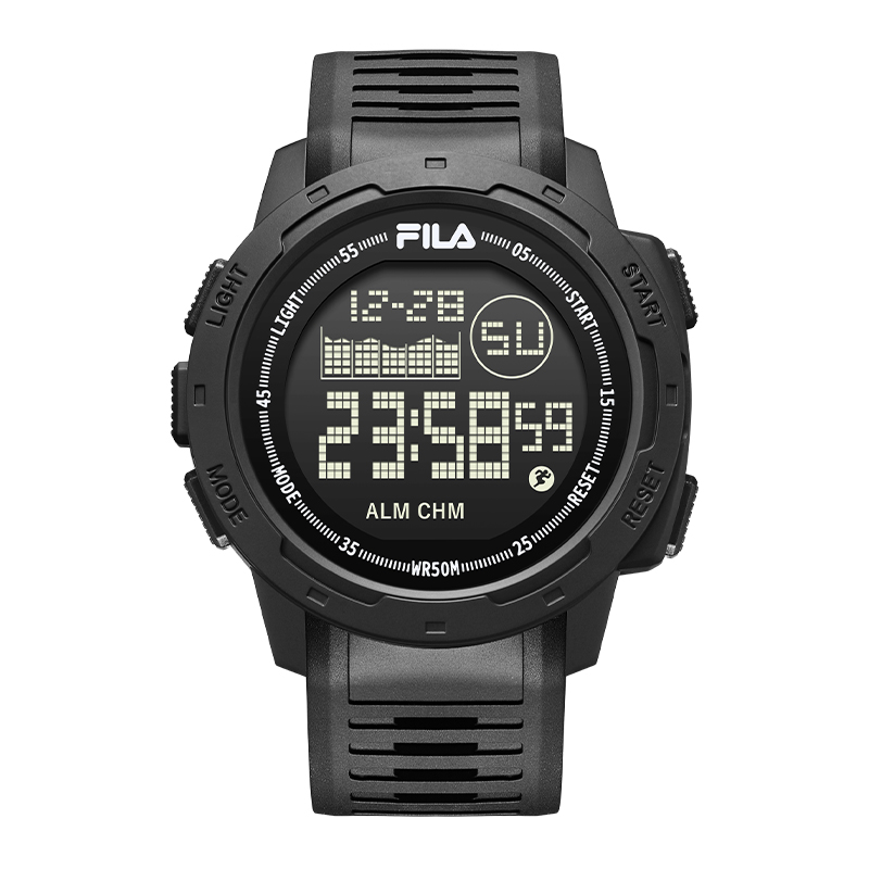 

FILA Часы Summer Collection Wrist Watch Electronic Movement Resin Strap Blue Dial Unisex, [Trendy Cool Black]-6561-005