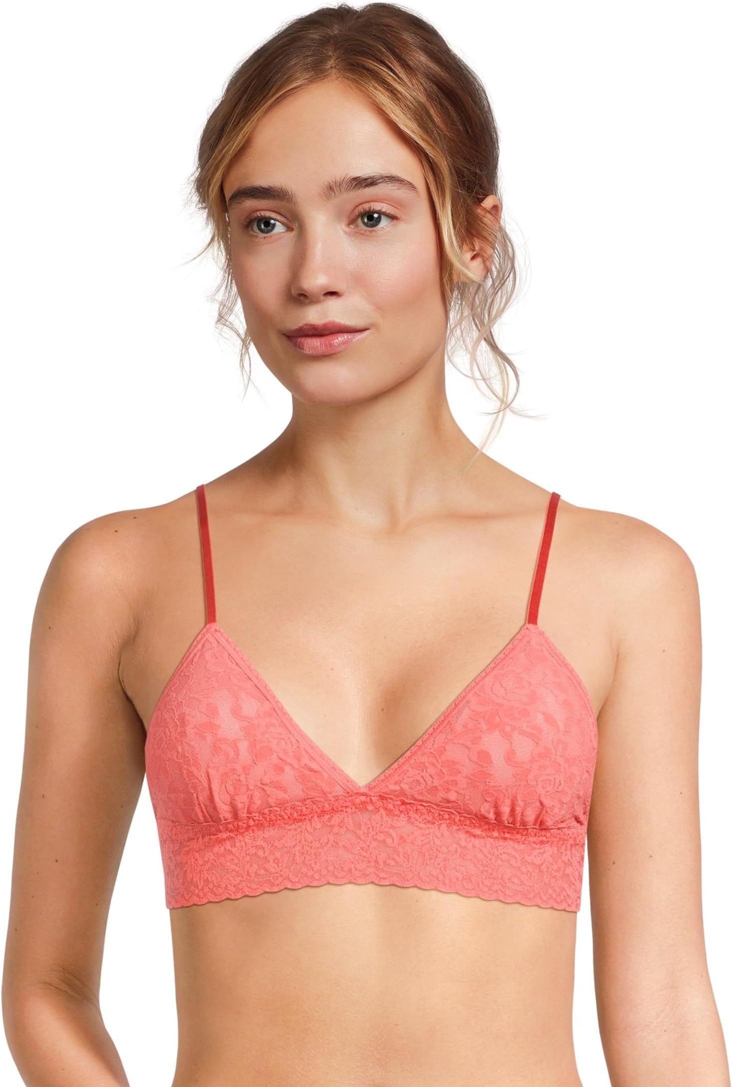 

Бюстгальтер Hanky Panky Signature Lace Padded Triangle Bralette, цвет Courageous Coral