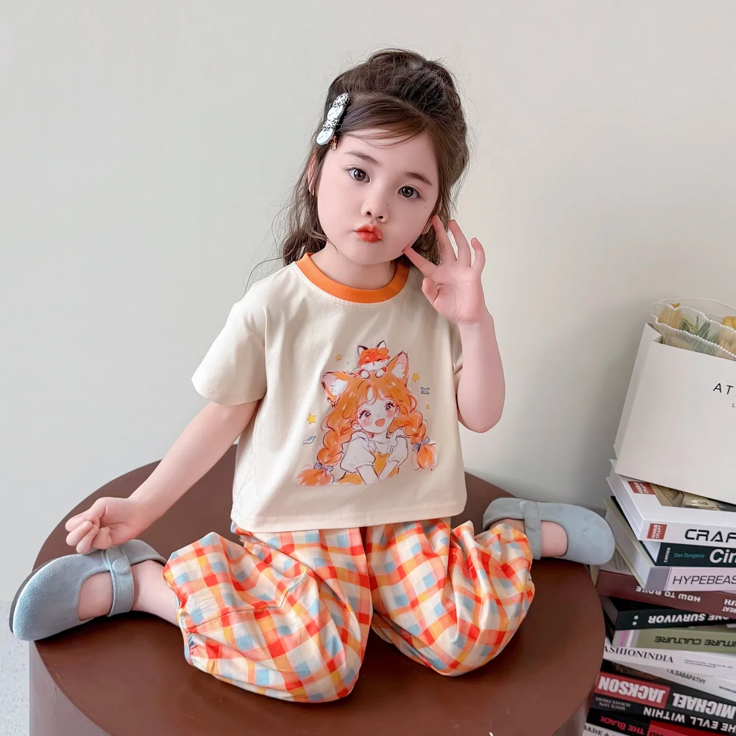 Спортивный костюм для девочек Disney Light Apricot & Plaid — фото 4