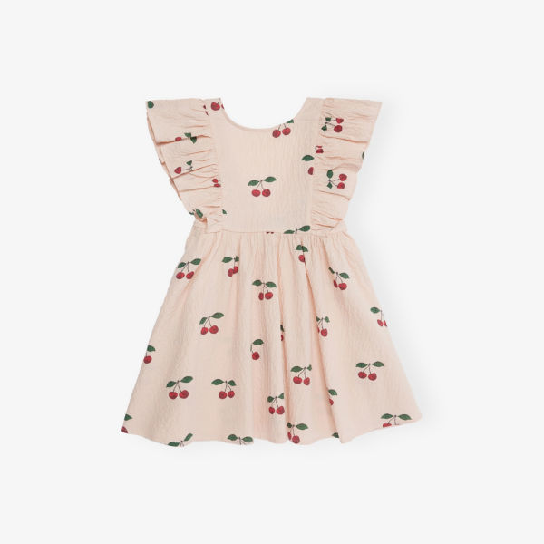 

Платье из эластичного хлопка с принтом вишен Elin для детей от 1,5 до 8 лет Konges Slojd, цвет ma grande cerise pink