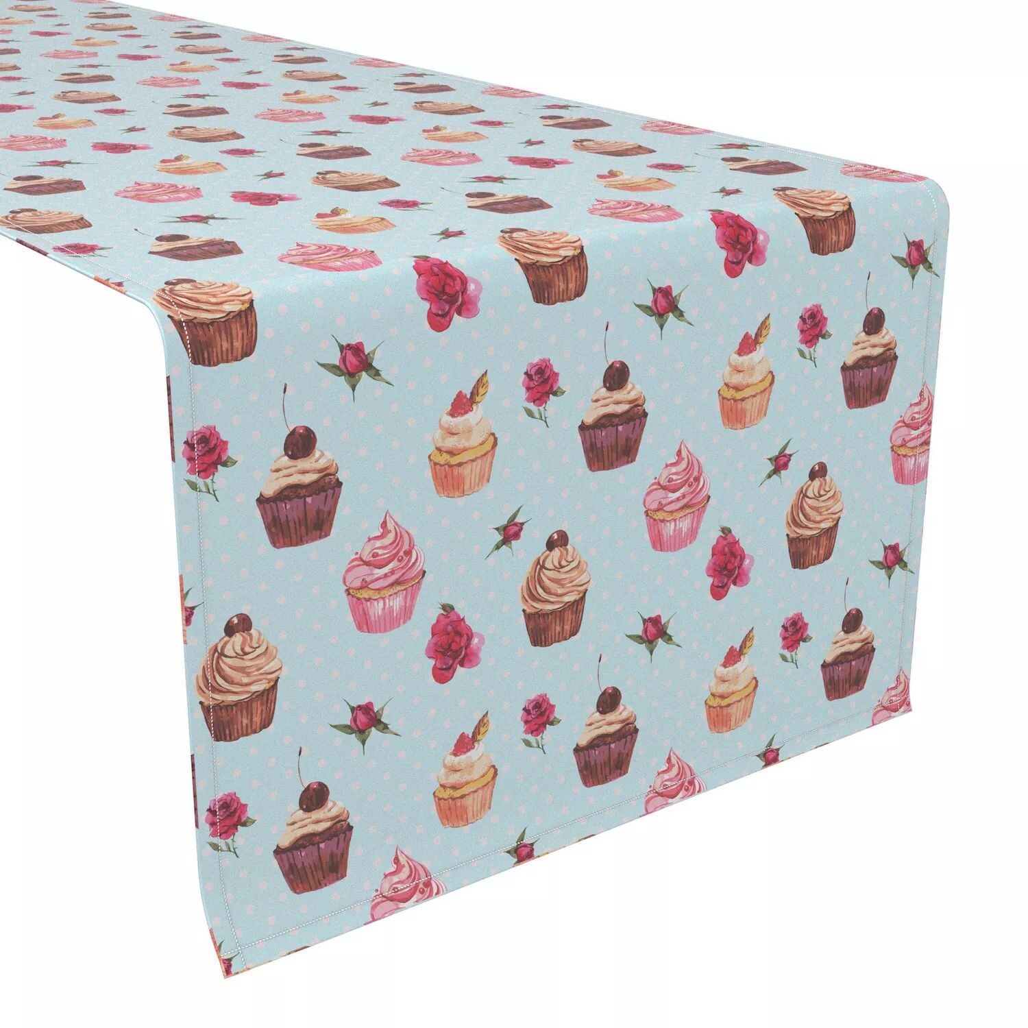 

Дорожка для стола, 100 % хлопок, 16x90 дюймов, винтажные кексы и горошек