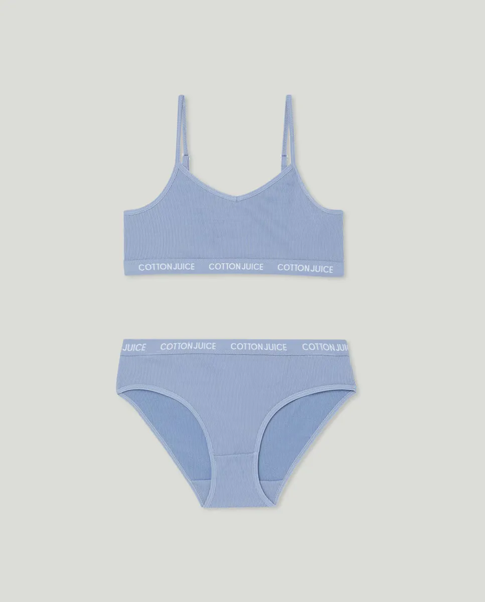 

Комплект из топа и трусиков для девочек Cotton Juice, цвет 400 Azul