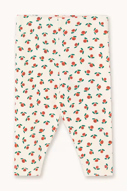 Леггинсы с узором Tiny Roses Rib Baby Pant Tinycottons, белый