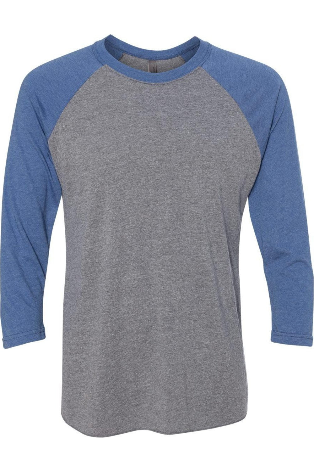 

Футболка унисекс Triblend с рукавами реглан три четверти Next Level, цвет vintage royal sleeves/ premium heather body