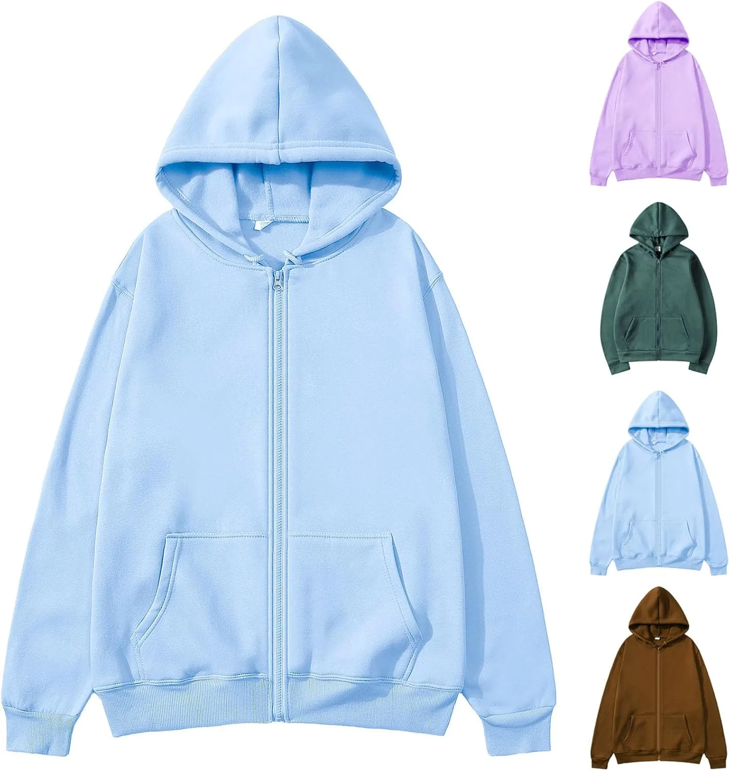 

Классический худи с полной молнией для мужчин, свободного кроя, с карманами