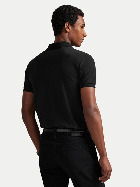 Поло custom slim fit 710941439040 Polo Ralph Lauren, черный — фото 3
