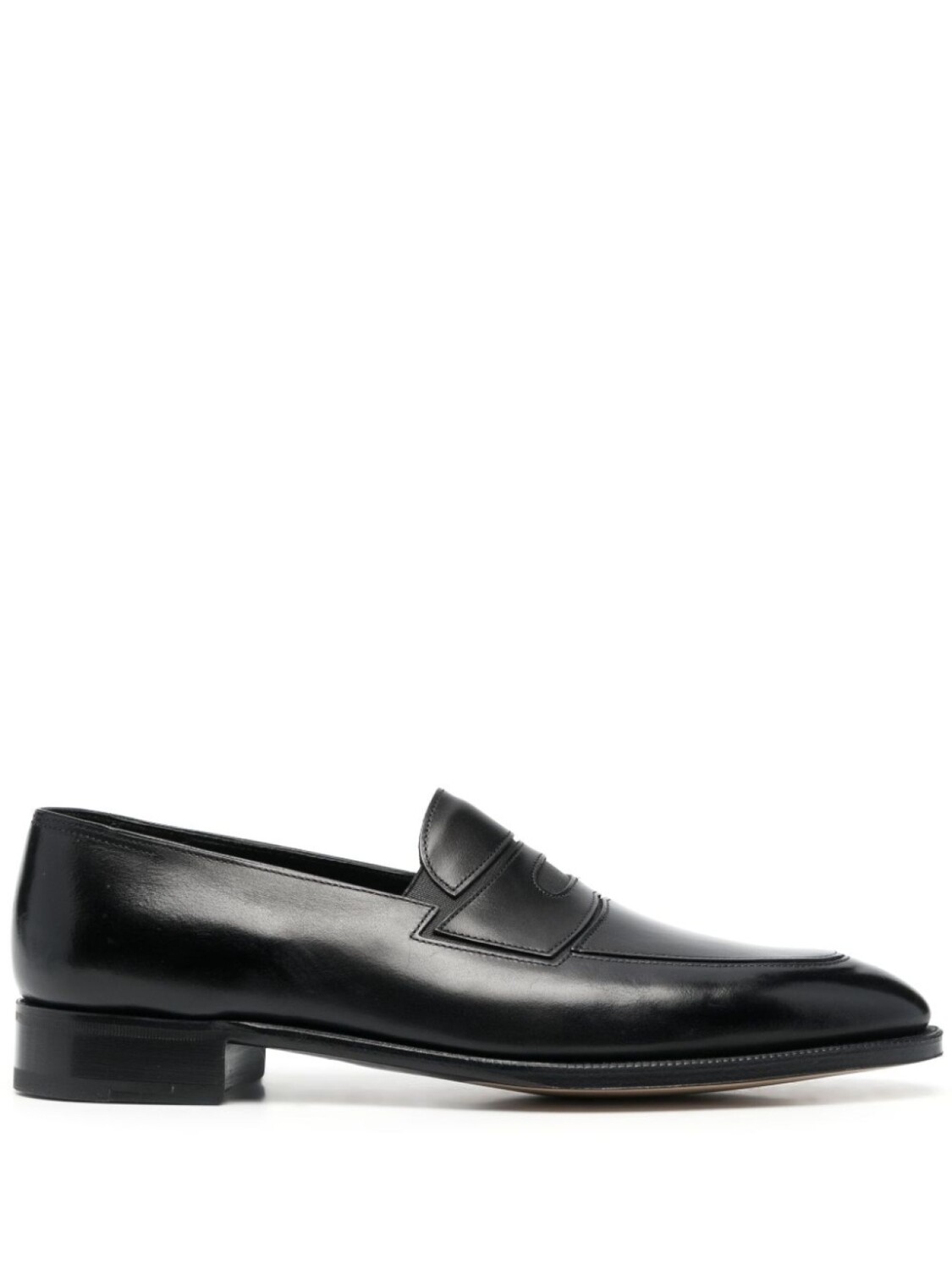 

John Lobb лоферы с миндалевидным носком, черный