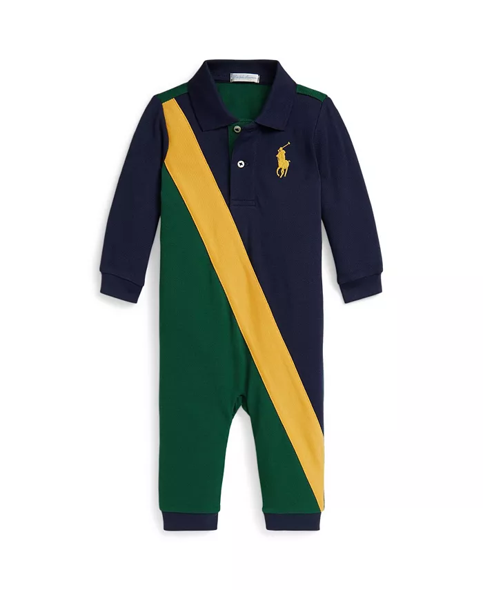 

Комбинезон из хлопковой сетки с длинными рукавами для мальчиков Big Pony Polo Ralph Lauren, мультиколор
