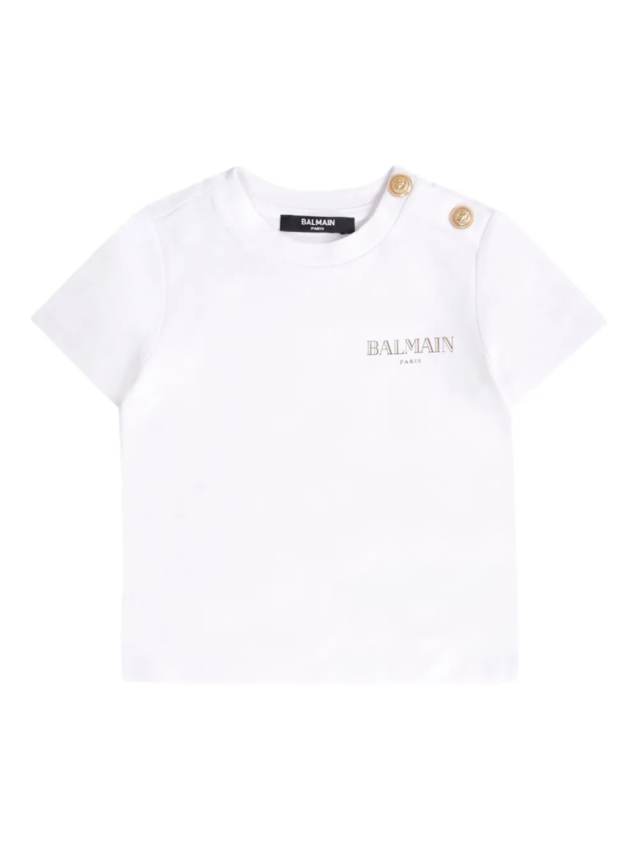 

Футболка с короткими рукавами и логотипом Balmain Kids, белый
