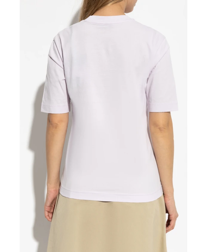 Хлопковая футболка с логотипом Moncler, фиолетовый — фото 4