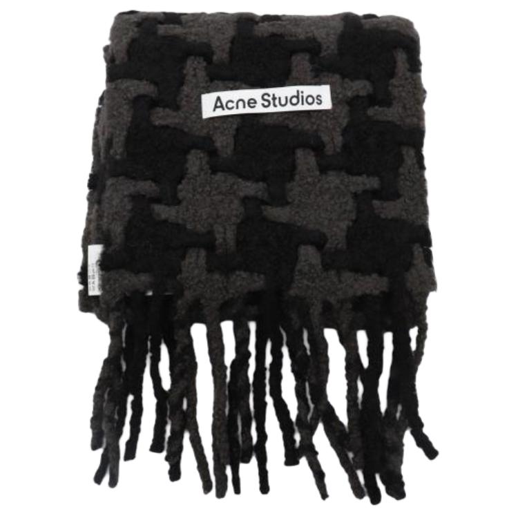 

Acne Studios Вязаный шарф с логотипом, Black