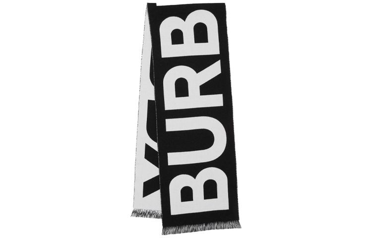 

Шерстяной жаккардовый шарф с логотипом Burberry