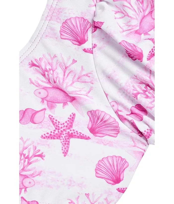 Купальник бикини с рукавами-фонариками Lagoon Puff Sleeve Bikini Snapper Rock Kids, Pink — фото 3