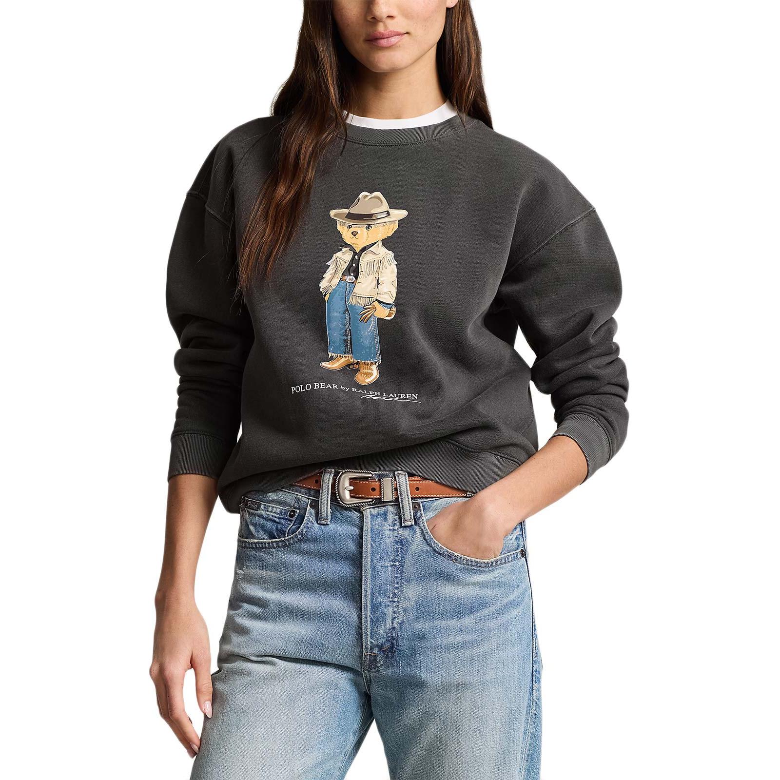 Флисовая толстовка с медведем Polo Ralph Lauren, Галька Блэк — фото 4