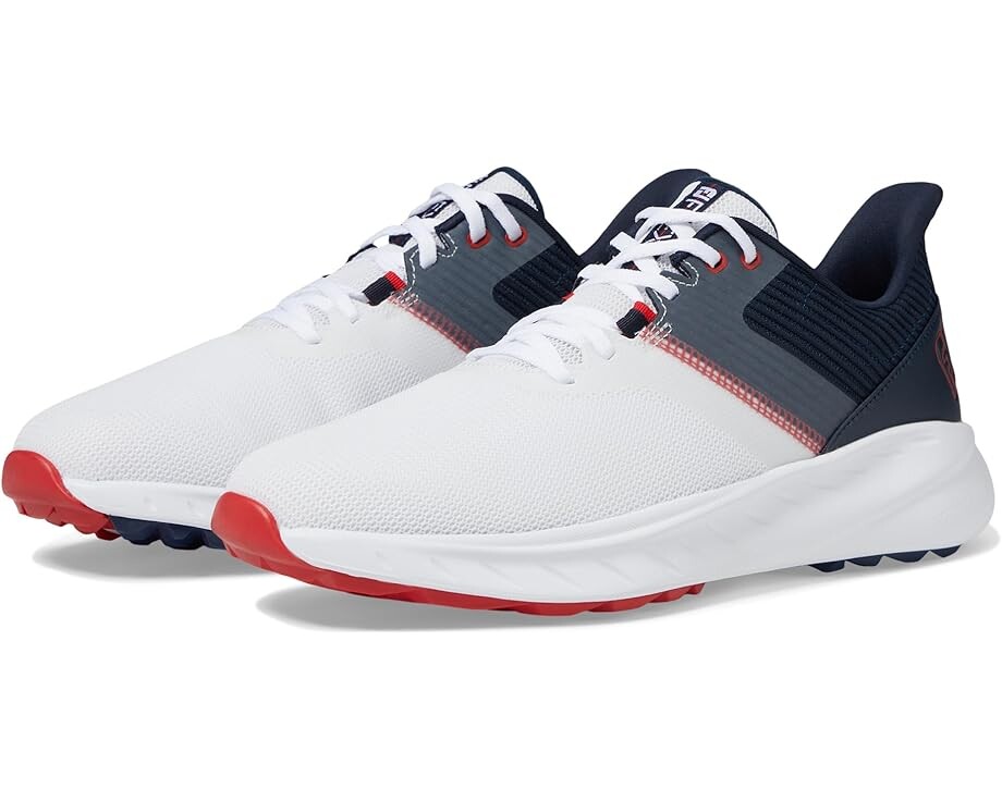 

Кроссовки FootJoy FJ Flex Golf Shoes, цвет White/Navy/Red, Белый, Кроссовки FootJoy FJ Flex Golf Shoes, цвет White/Navy/Red