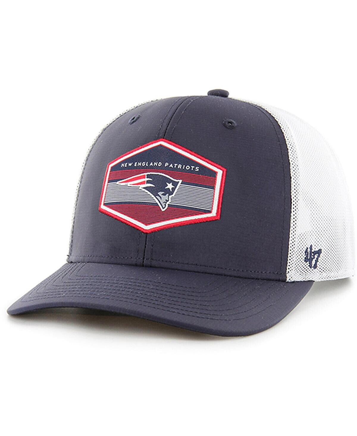 

Мужская темно-синяя регулируемая кепка New England Patriots Burgess Trucker '47 Brand
