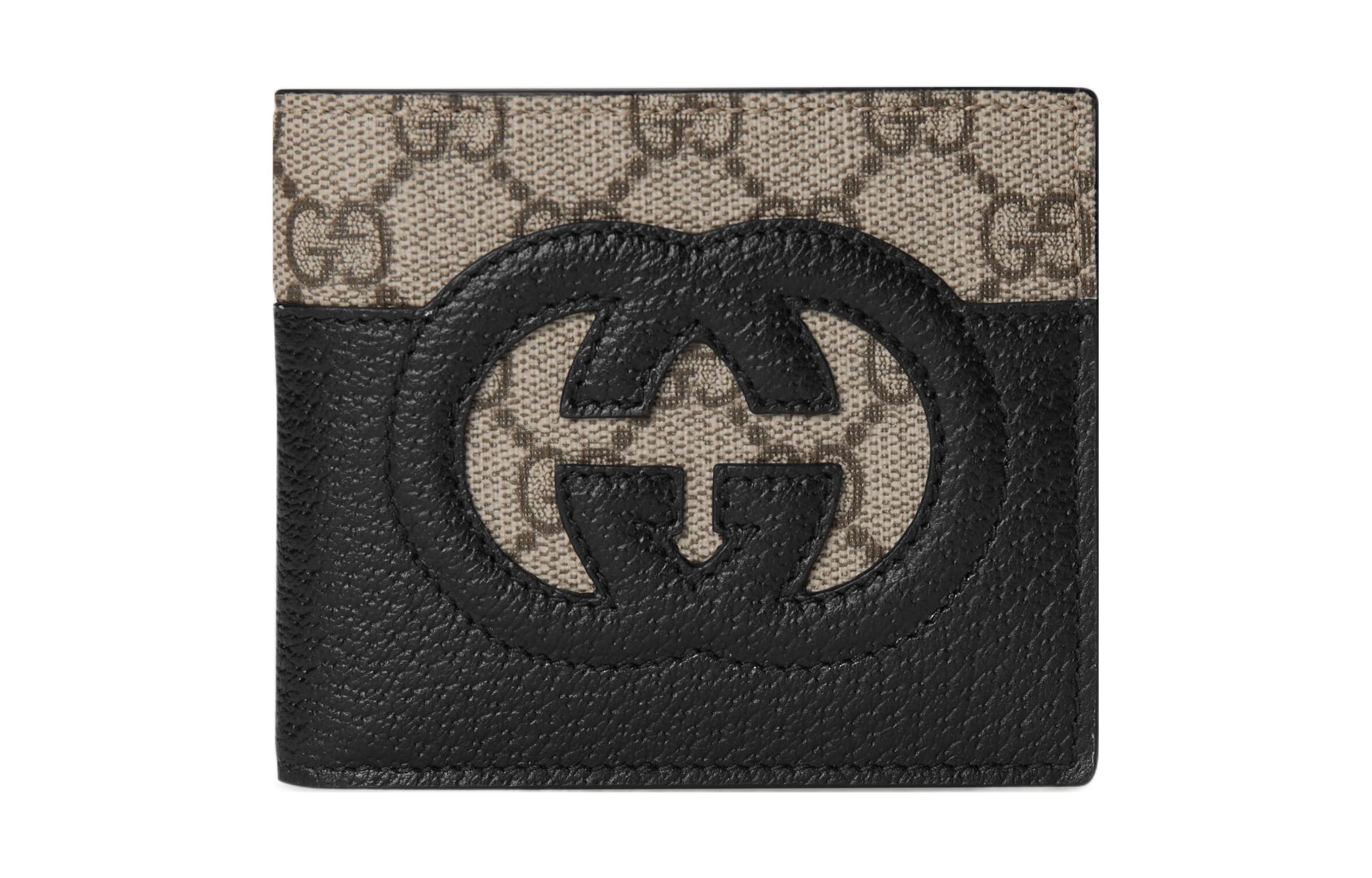 

GUCCI Холщовый кошелек с кожаной отделкой