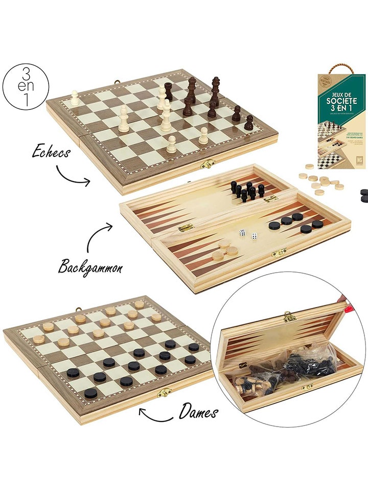 

Make a Wish Настольная игра «3 в 1» светло-коричневого цвета - (Д)29 x (Ш)29 см