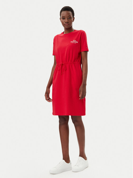 Платье на каждый день стандартный крой WW0WW45529 Tommy Hilfiger, красный — фото 2
