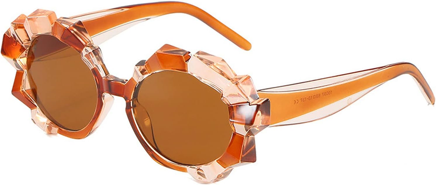 

COTIA Fashion Уникальные солнцезащитные очки неправильной формы круглой формы для женщин в винтажном стиле со стразами, защита от ультрафиолета UV400, модные солнцезащитные очки для мужчин, цветные солнцезащитные очки, Tea