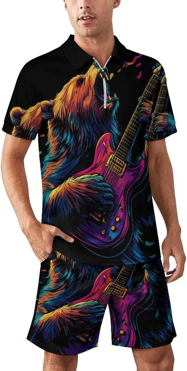 Мужской спортивный костюм с поло и шортами, бренд Wild Bear, Style