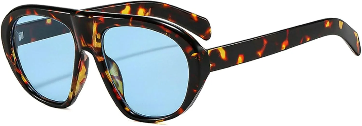 

Панк-солнцезащитные очки для мужчин, большая оправа, винтажные очки-пилот 2026, очки для вождения и активного отдыха, защита от УФ-излучения UV400 mincl, C7