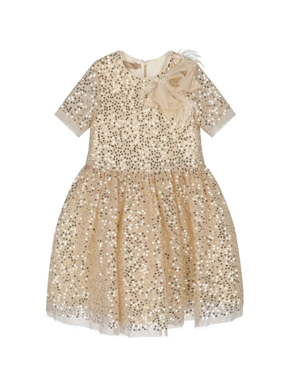 Платье, расшитое пайетками Elie Saab Junior, золото