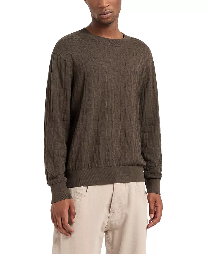 

Мужской джерси с жаккардовым узором и тисненым логотипом Crewneck Sweater A|X Armani Exchange, мультиколор