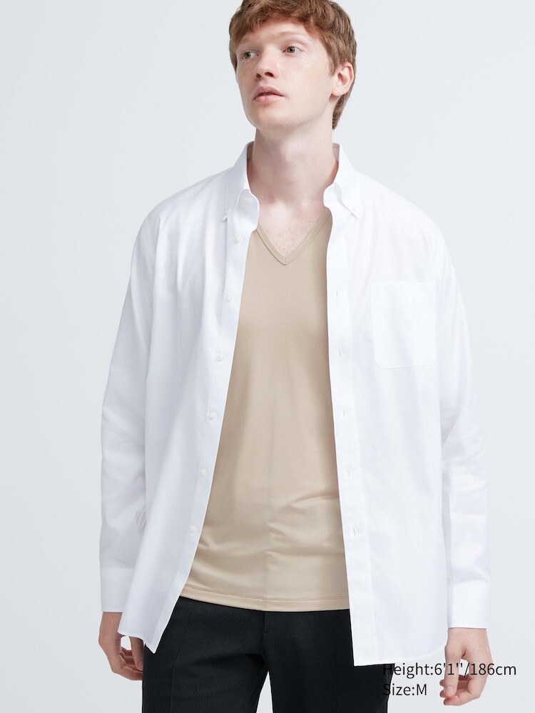 Футболка Heattech с v-образным вырезом короткий рукав Uniqlo, цвет 09 черный — фото 2