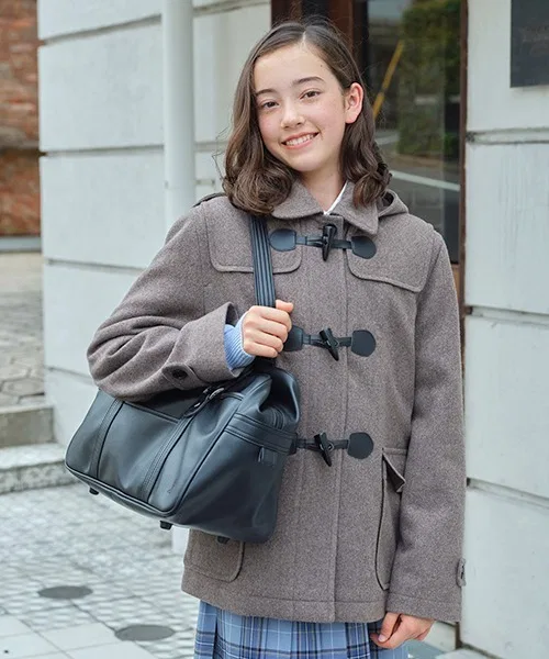 Детский дафлкот средней длины с утеплителем, бренд Pom Ponette Junior, коричневый