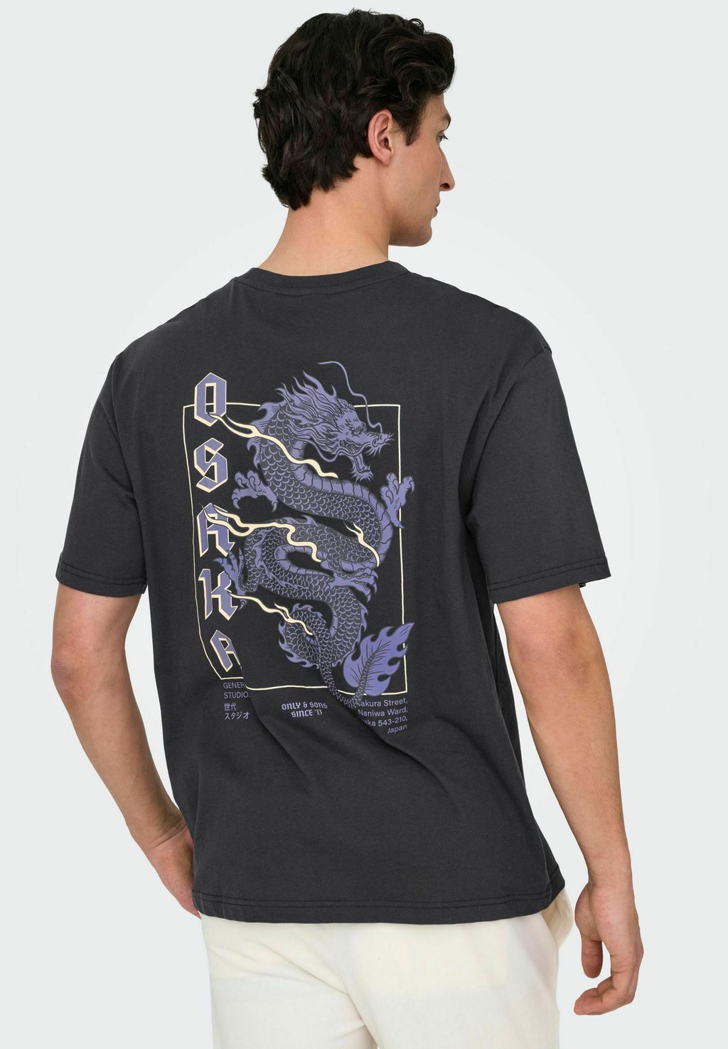 

Футболка с принтом ONSKEANE TEE Only & Sons, черный