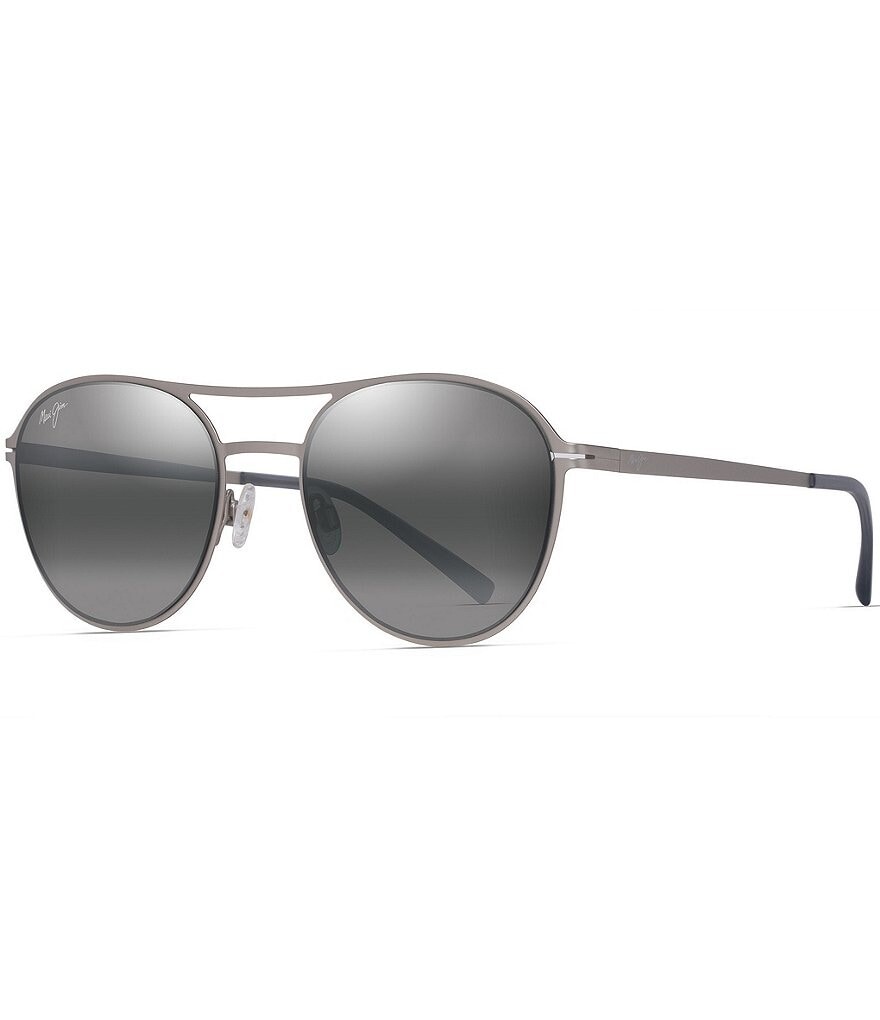 

Круглые солнцезащитные очки Maui Jim унисекс Half Moon PolarizedPlus2 52 мм, серебро