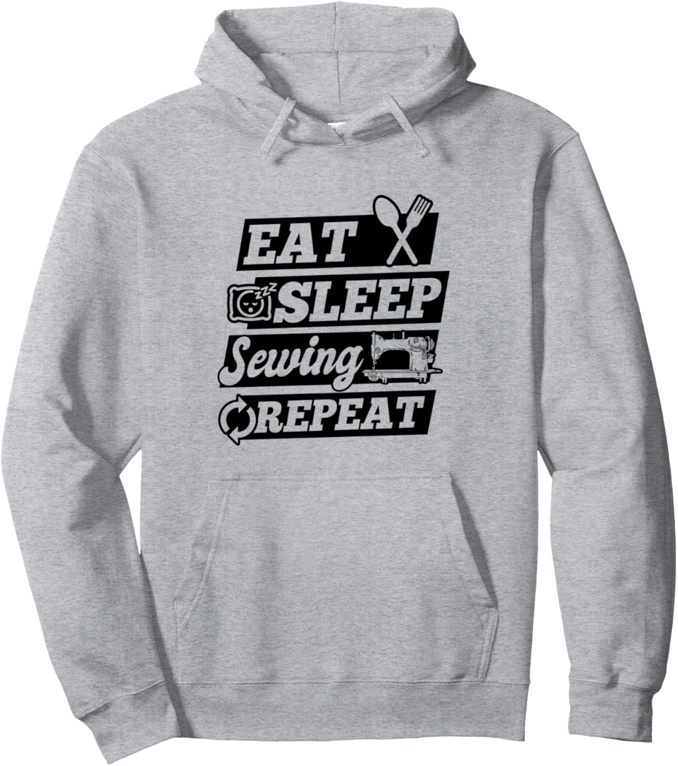 

Ешь, спи, шей, повторяй - бесшовная толстовка для любительниц шитья Sewing Lover Seamstress Sewing Ideas, серый