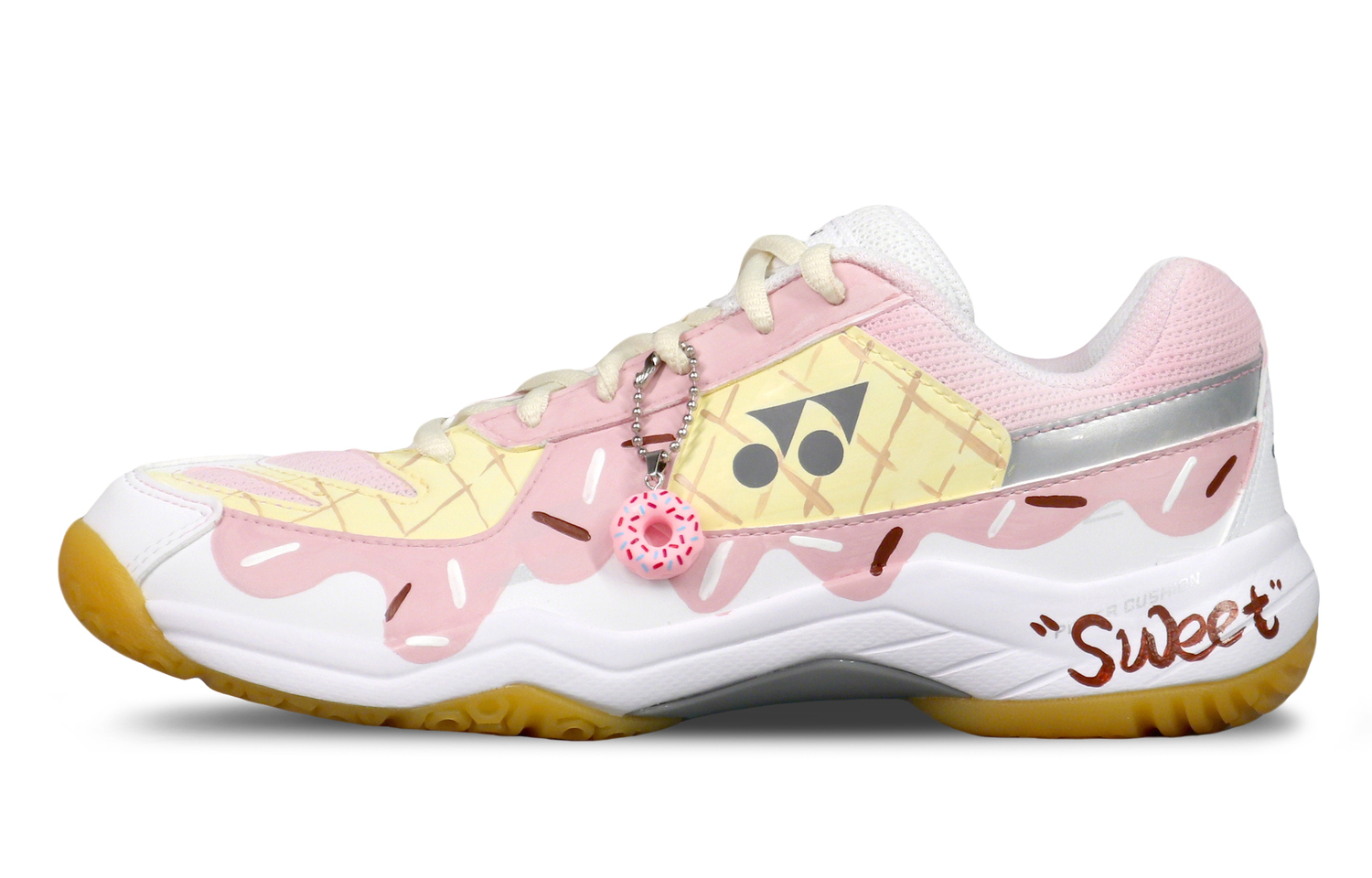 

YONEX Кроссовки для бадминтона Power Cushion с амортизацией, устойчивые к истиранию, с поддержкой, низкие, Unisex, White Pink