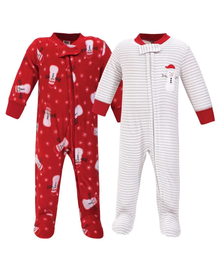 Удобный флисовый комбинезон Hudson Baby, Santa Snowman